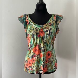 Anthropologie Floral Top - Size Large - EUC